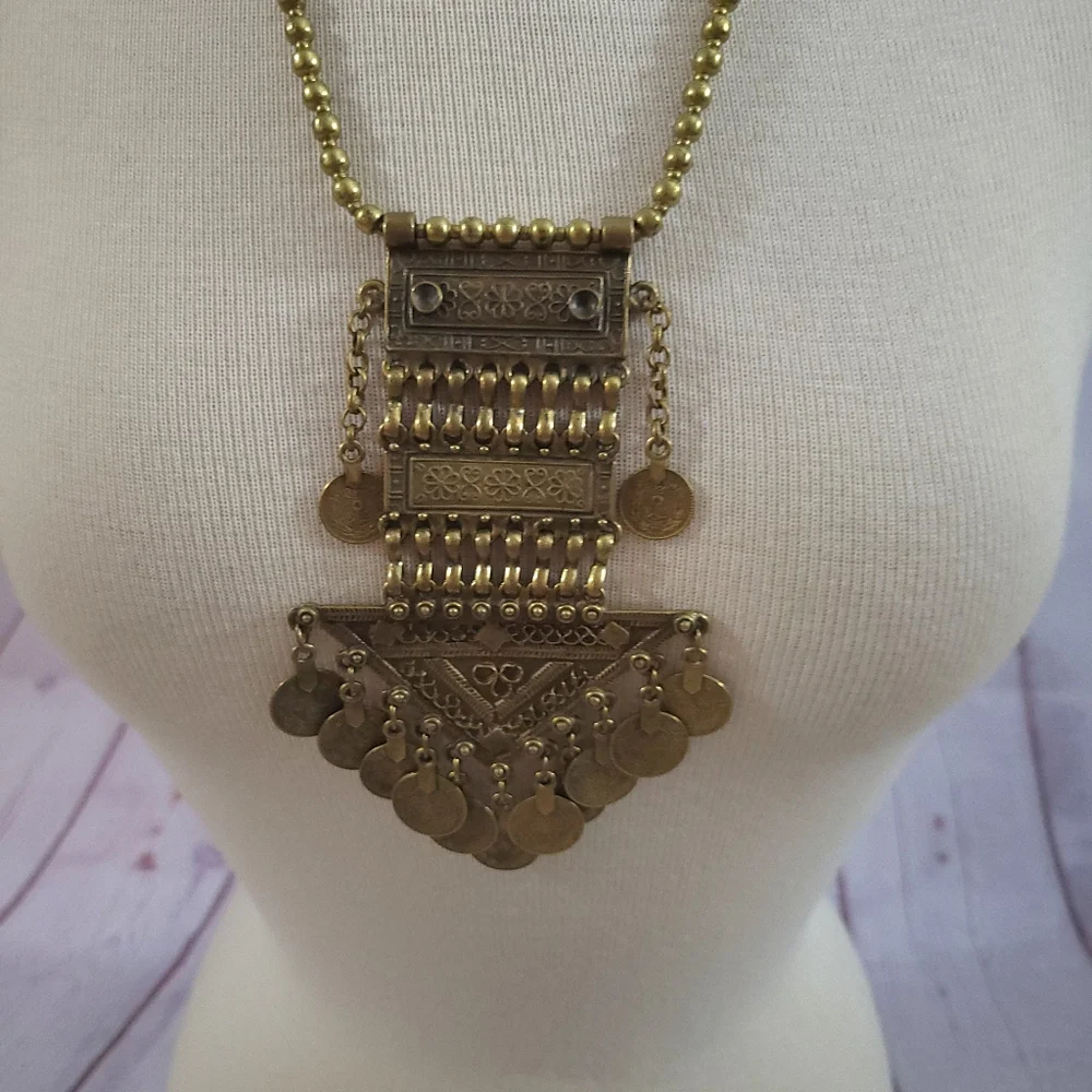 Child of Wild Bodrum Necklace Brass Chunky Coin - Picture 2 of 12